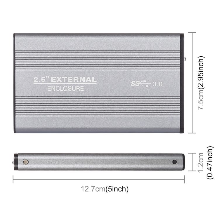 Richwell SATA R2-SATA-1TGB 1TB 2.5 inch USB3.0 Super Speed Interface Mobile Hard Disk Drive(Grey)