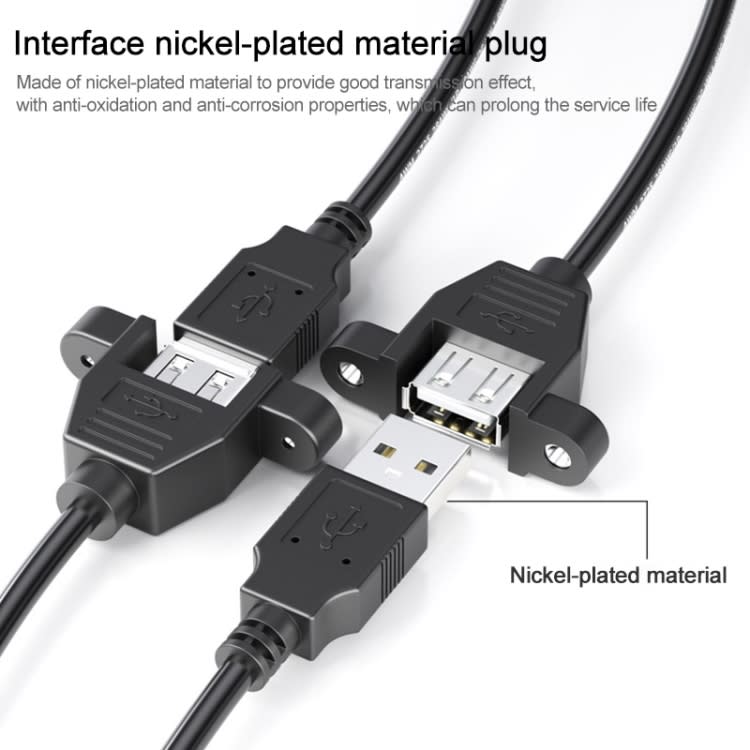 USB 2.0 AM to AF Mount Pannel Cable, Length: 30cm