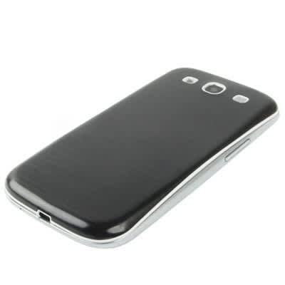For Galaxy SIII / i9300 Full Metallic Brushed  Battery Cover (Black)
