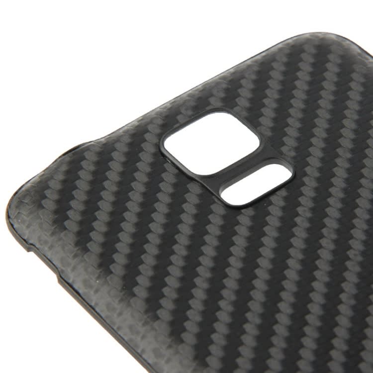 For Galaxy S5 / G900 Carbon Fiber Texture Plating Plastic Material  Back Cover (Black)