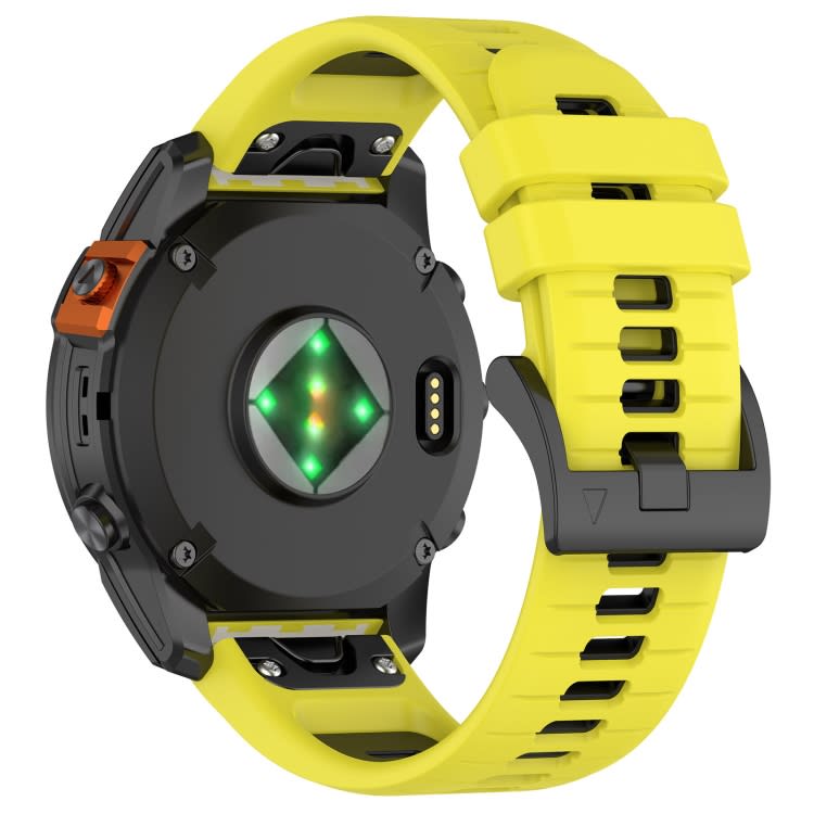 For Garmin Fenix 3 / Fenix 3 HR / Sapphire Sports Two-Color Quick Release Silicone Watch Band(Yello