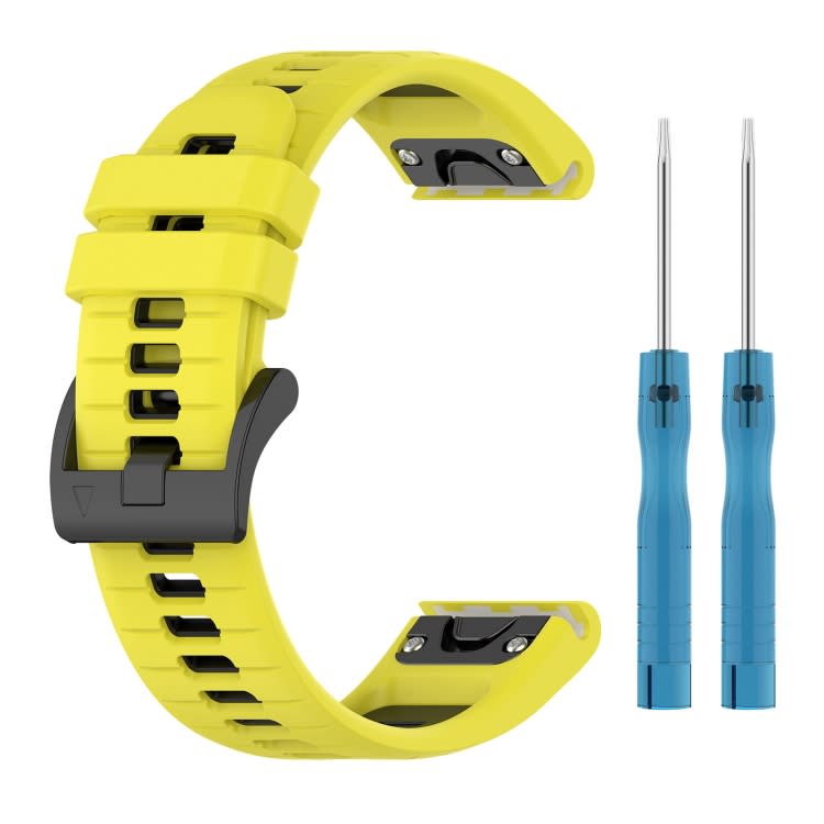 For Garmin Fenix 3 / Fenix 3 HR / Sapphire Sports Two-Color Quick Release Silicone Watch Band(Yello