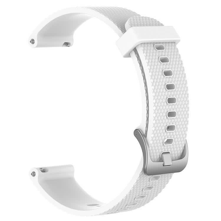 For Samsung  Galaxy Watch 4 Classic 46mm 20mm Diamond Textured Silicone Watch Band(White)