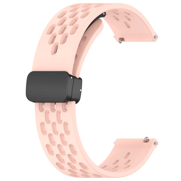 For Garmin Forerunner 265 22mm Folding Magnetic Clasp Silicone Watch Band(Pink)
