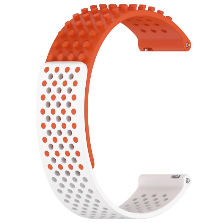 For Huawei Watch 3 Pro 22mm Holes Breathable 3D Dots Silicone Watch Band(Orange+White)