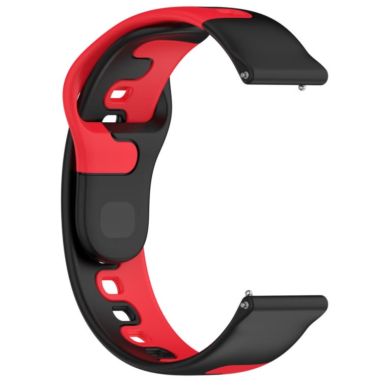 For Samsung Galaxy Watch Active 20mm Double Color Silicone Watch Band(Black+Red)