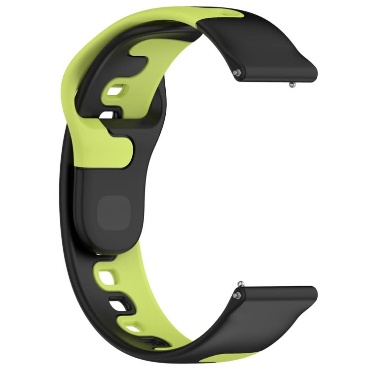 For Samsung Galaxy Watch Active 20mm Double Color Silicone Watch Band(Black+Green)