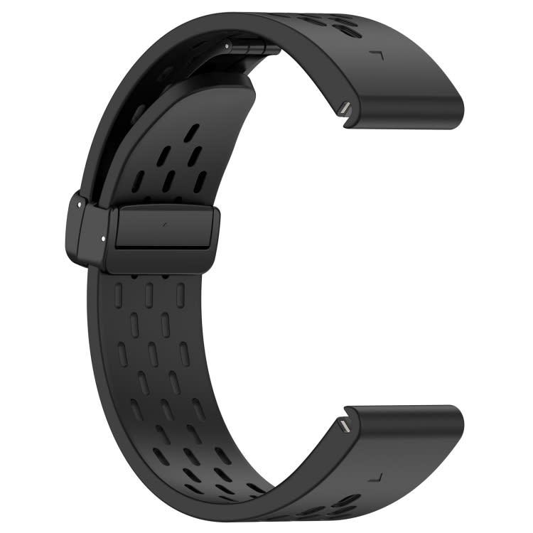 For Garmin Epix Pro Gen 2 47mm Quick Release Holes Magnetic Buckle Silicone Watch Band(Black)