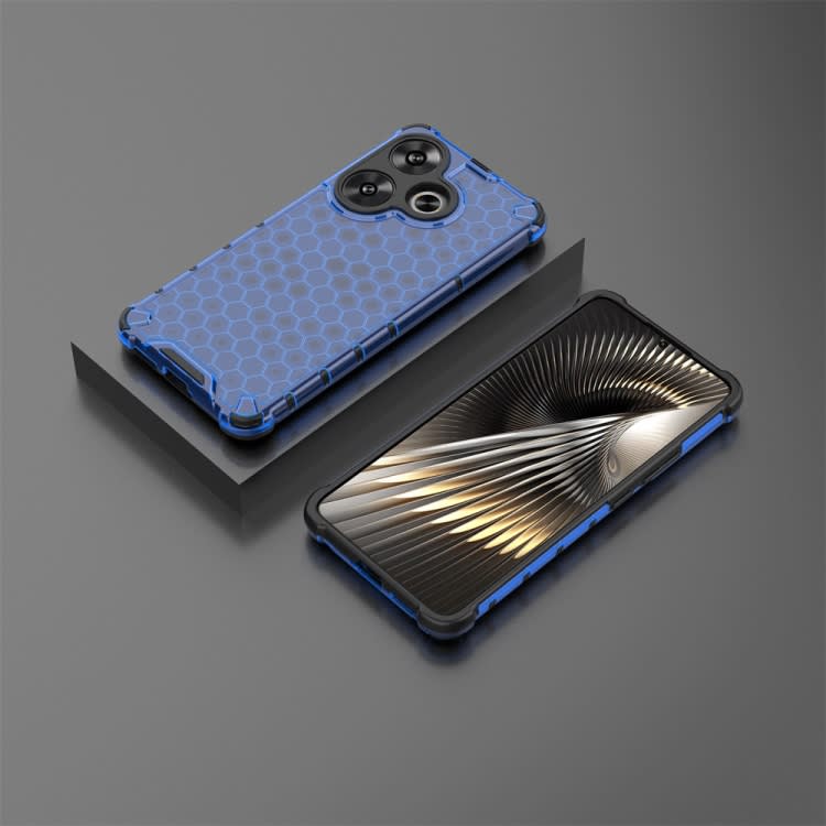 For Xiaomi Redmi Turbo 3 Shockproof Honeycomb Phone Case(Blue)