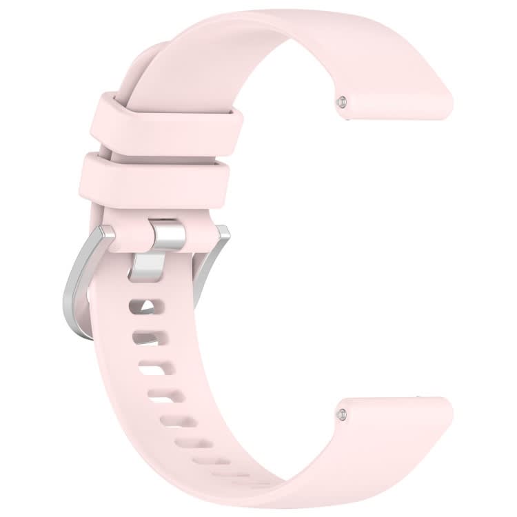For Huawei Watch 2 20mm Liquid Glossy Silver Buckle Silicone Watch Band(Pink)