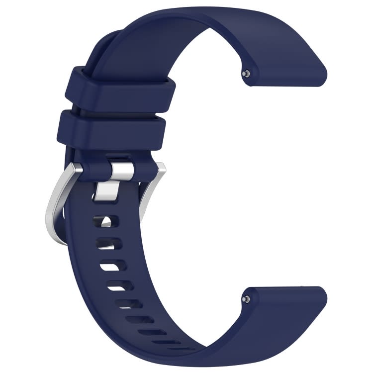 For Garmin Approach S40 Liquid Glossy Silver Buckle Silicone Watch Band(Dark Blue)