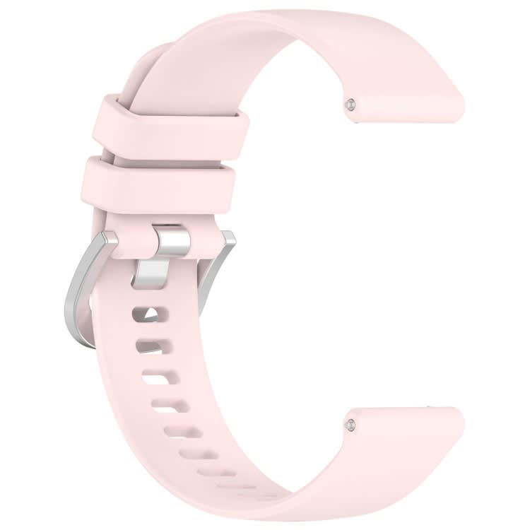 For Garmin Venu 2S Liquid Glossy Silver Buckle Silicone Watch Band(Pink)
