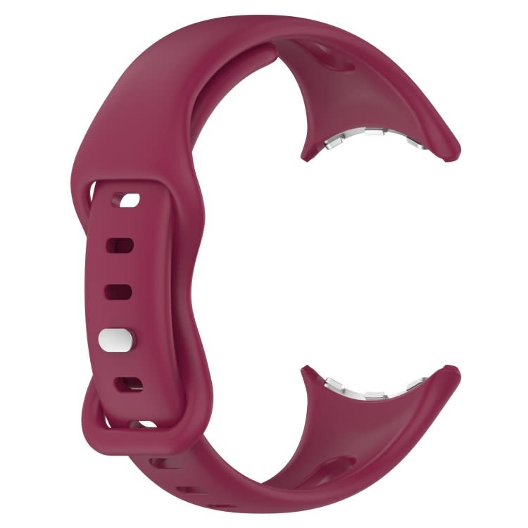 For Google Pixel Watch 2 Small Waist Butterfly Buckle Silicone Watch Band(Wine Red)