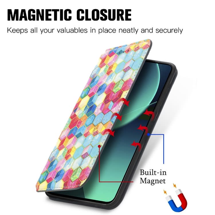 For Xiaomi 13T / 13T Pro CaseNeo Colorful Magnetic Leather Phone Case(Rhombus)