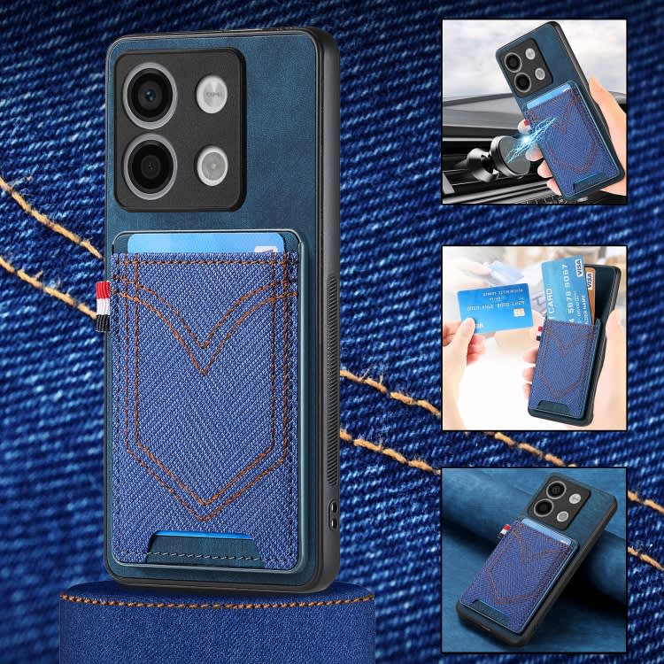 For Xiaomi Redmi Note 13 Pro 5G Denim Texture Leather Skin Phone Case with Card Slot(Blue)