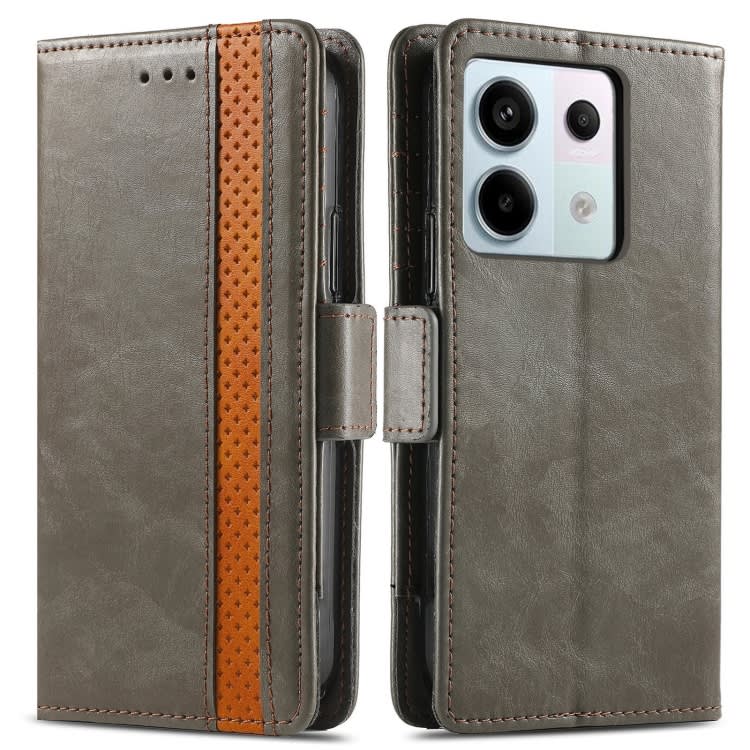 For Xiaomi Redmi Note 13 Pro 4G CaseNeo Splicing Dual Magnetic Buckle Leather Phone Case(Gray)