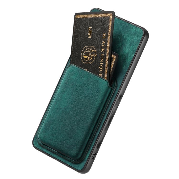 For Samsung Galaxy A71 5G Retro Leather Card Bag Magnetic Phone Case(Green)