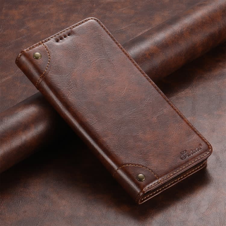 For Samsung Galaxy A34 5G Suteni Baroque Calf Texture Buckle Wallet Leather Phone Case(Khaki)