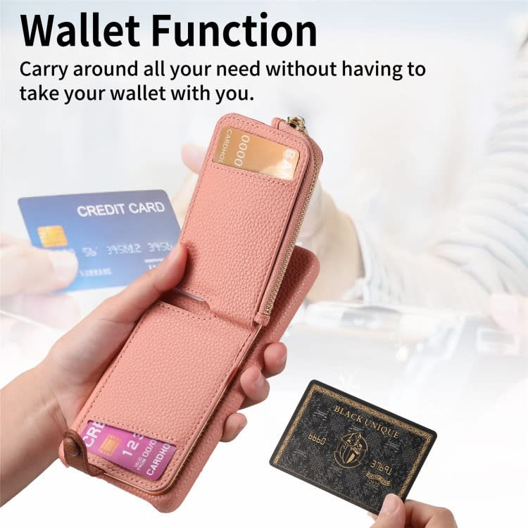 For Samsung Galaxy A22 5G Litchi Leather Oil Edge Ring Zipper Wallet Back Phone Case(Pink)