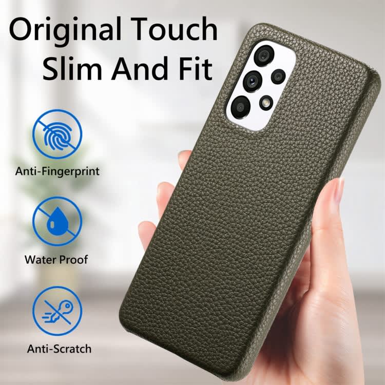 For Samsung Galaxy A52 5G Litchi Oil Edge Leather Back Phone Case(Green)