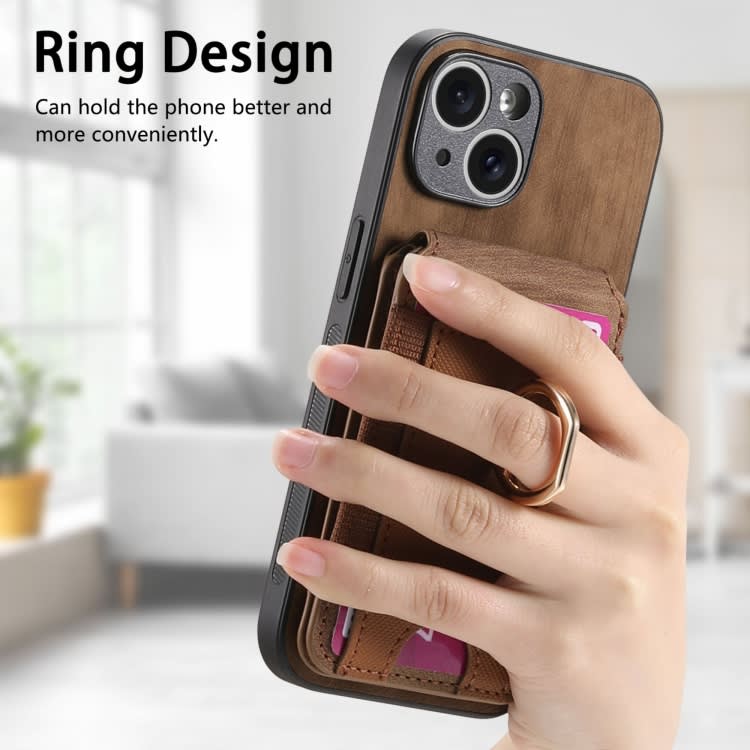 For iPhone 11 Pro Max Retro Splitable Magnetic Stand Card Bag Leather Phone Case(Brown)