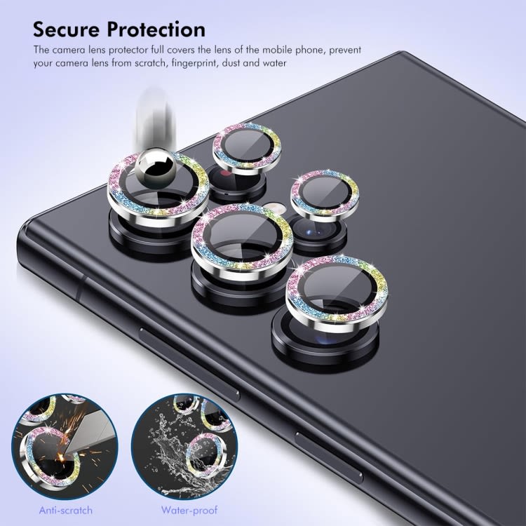 For Samsung Galaxy S24+ 5G ENKAY Hat-Prince AR 9H Rear Lens Glitter Aluminium Alloy Tempered Glass