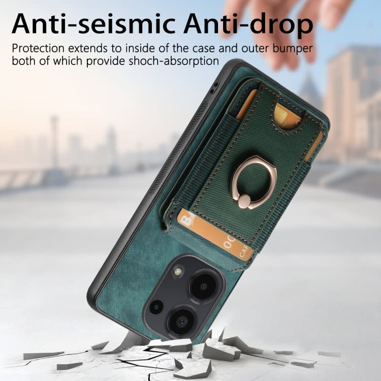 For Xiaomi Redmi Note 12 4G Retro Splitable Magnetic Stand Card Bag Leather Phone Case(Green)
