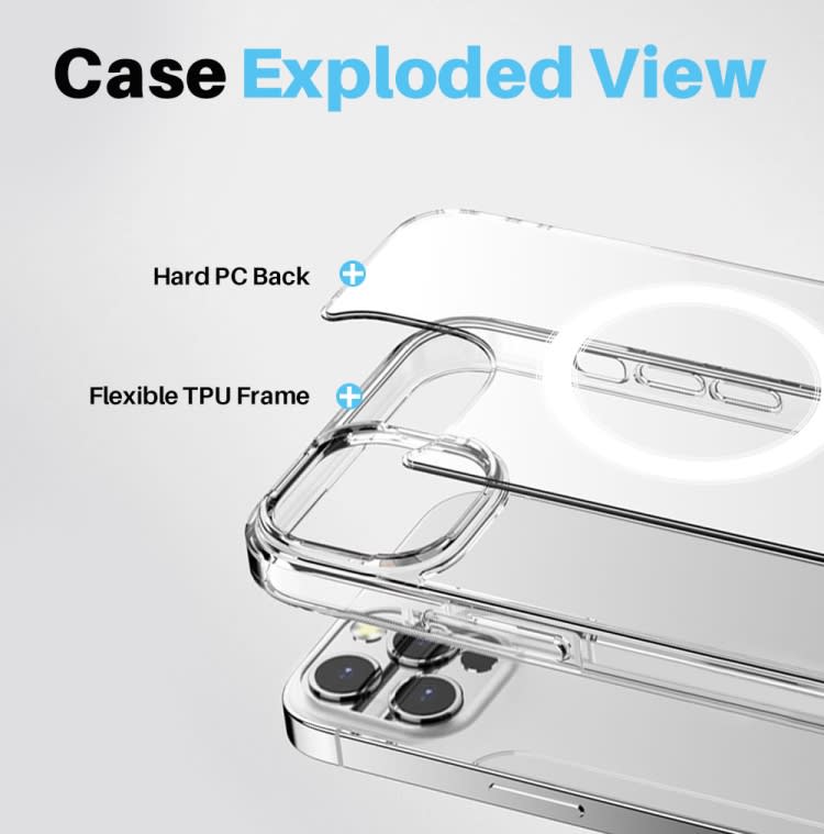 For iPhone 13 Pro Max NORTHJO 5 in 1 Magsafe Clear Phone Case with 2pcs Screen Film + 2pcs Rear Len