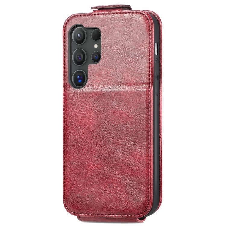 For Samsung Galaxy S24 Ultra 5G Zipper Wallet Vertical Flip Leather Phone Case(Red)