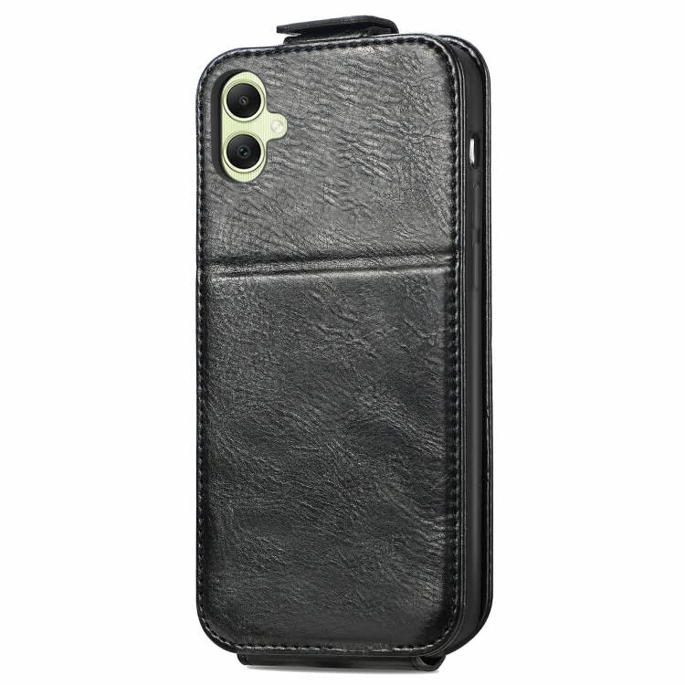 For Samsung Galaxy A05 Zipper Wallet Vertical Flip Leather Phone Case(Black)