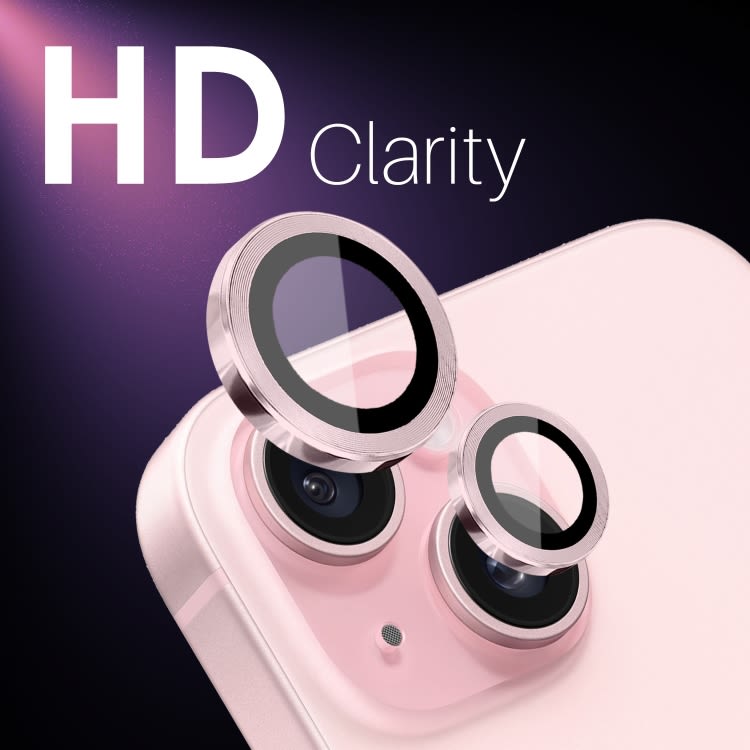 For iPhone 15 / 15 Plus / 14 / 14 Plus NORTHJO 3 Set 6pcs Camera Lens Protector Cover Metal Ring Fi