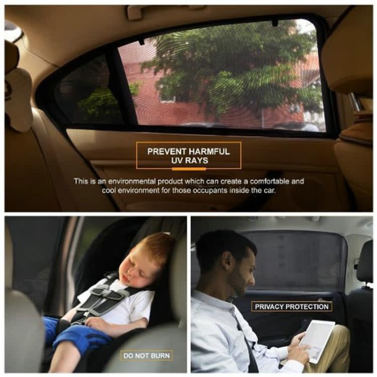 Auto Car Vehicle Window Mesh Shield Sunshade Visor Net UV Protection Anti Mosquito Window Covers, S