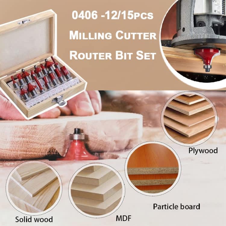 Woodworking Milling Cutter Set Trimming Machine Head Electric Wood Milling Engraving Machine Cutter