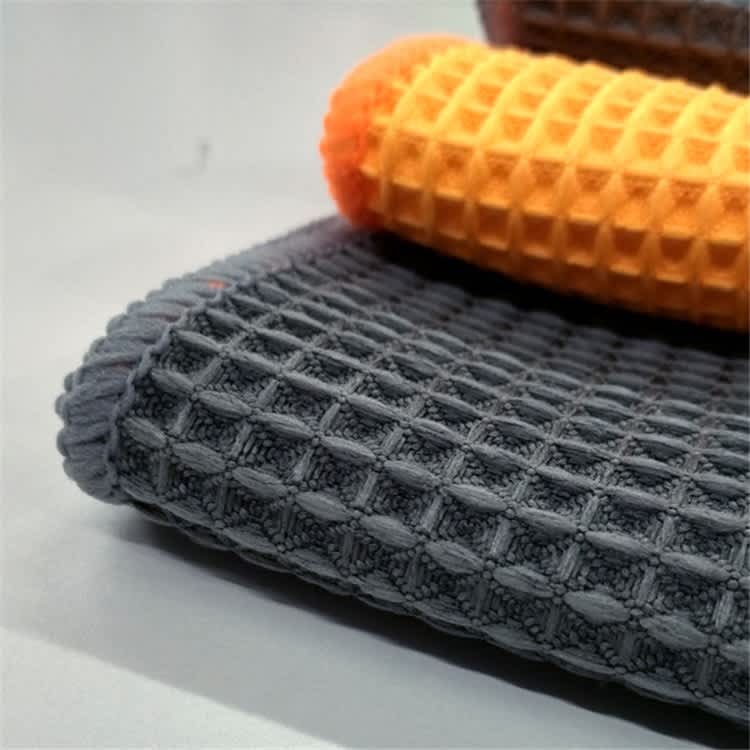Pineapple Lattice Microfiber Lint-free Absorbent Honeycomb Car Washing Towel, Size:40x40cm(Orange)