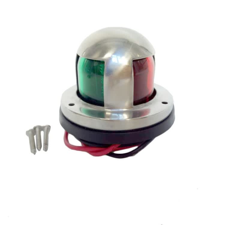 4W 12V IP65 Waterproof Stainless Steel Two-color Marine Signal Light Red and Green LED Lights