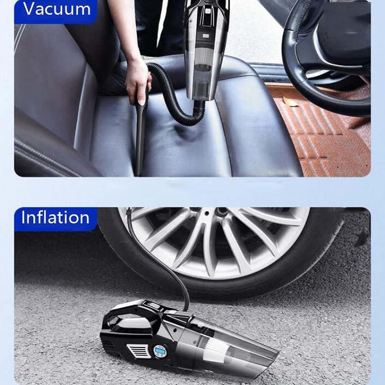 Car Vacuum Cleaner Air Pump Four-In-One Car Air Pump Digital Display 120W, Specification:Wired, Sty