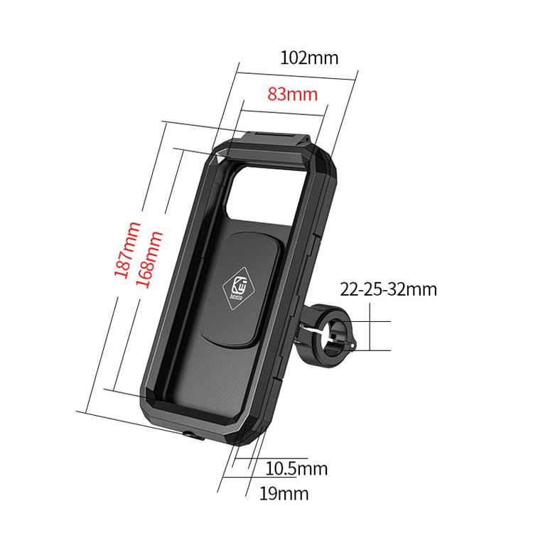 Kewig Bicycle Motorcycle Waterproof Box Mobile Phone Bracket Riding Touch Mobile Phone Fixed Seat(M