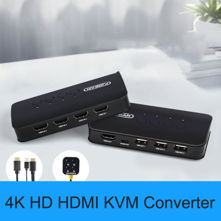 FJGEAR FJ-HK401 4 In 1 Out HDMI To KVM HD Video Switcher