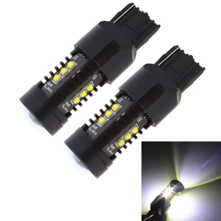 2 PCS MZ 10W 1080LM 5500K 7440 12 XB-D LED Car Reverse Lights T20 Tail Backup Lamps Car Tail Parkin