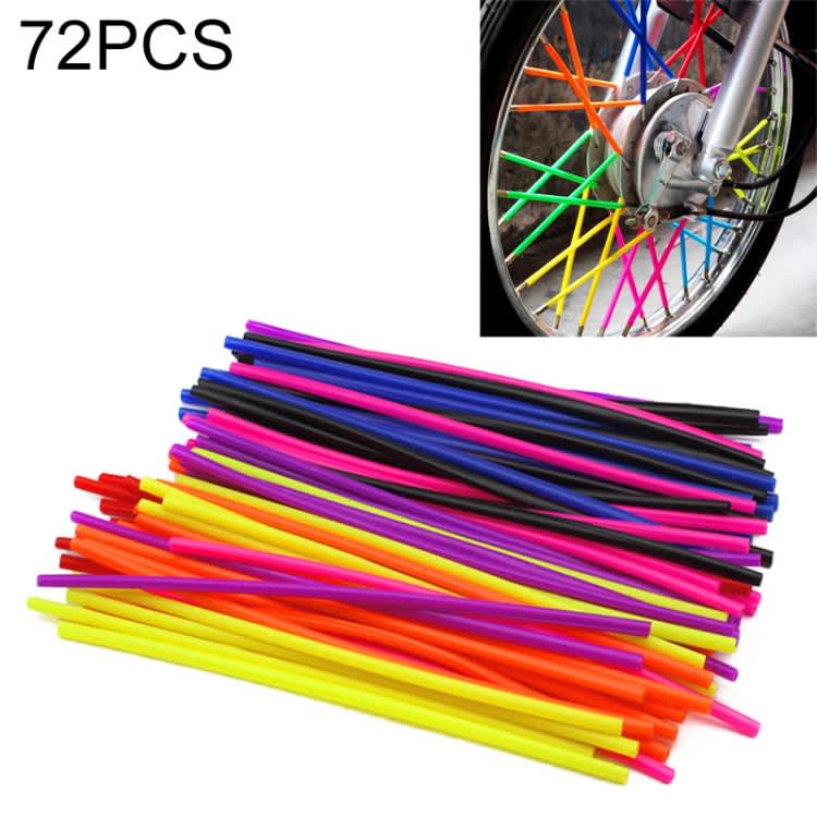 72 PCS 24cm Colorful Wheel Modified Spoke Skin Cover Wrap Kit for Pipe Motorcycle / Motocross / Bik