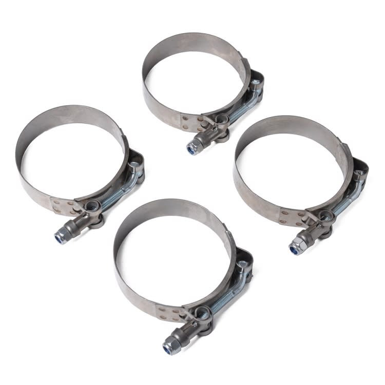 4 PCS Stainless Steel T-Bolt Hose Clamps Pipe Clip Fuel Line Clip, Size: 57-65mm
