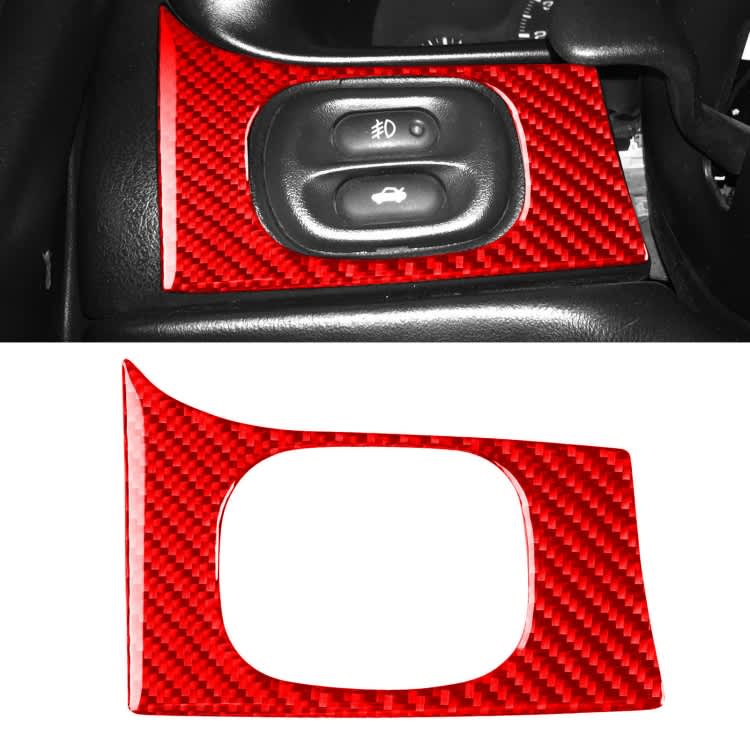 Carbon Fiber Car Headlight Switch Panel Sticker for Chevrolet Corvette C5 1998-2004, Left Drive(Red