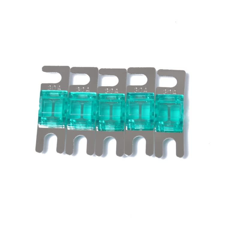 A0301 Green 5 PCS Car Audio AFS Mini ANL 30A Fuse Nicked Plated