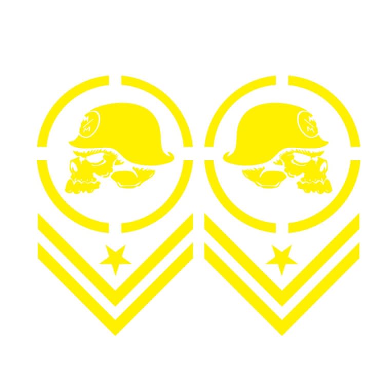 2 PCS/Set D-739 Skull Pattern Car Modified Decorative Sticker(Yellow)