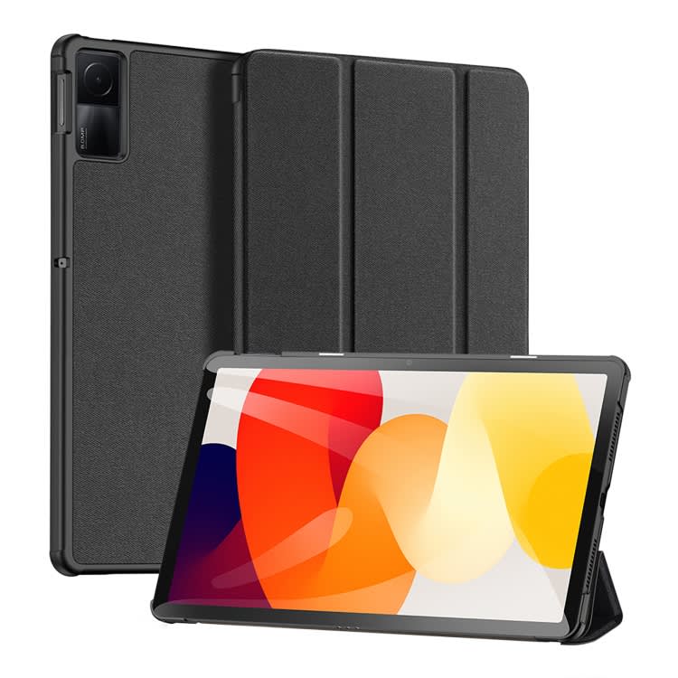 For Xiaomi Redmi Pad SE DUX DUCIS Domo Series Magnetic Flip Leather Tablet Case(Black)