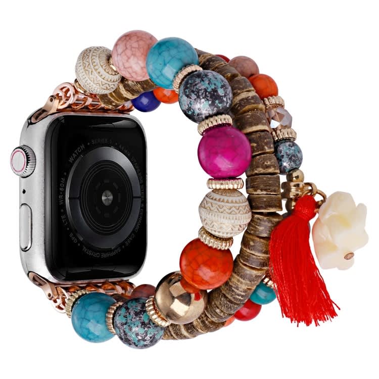 Beads Elephant Pendant Watch Band For Apple Watch 9 45mm(Colorful)