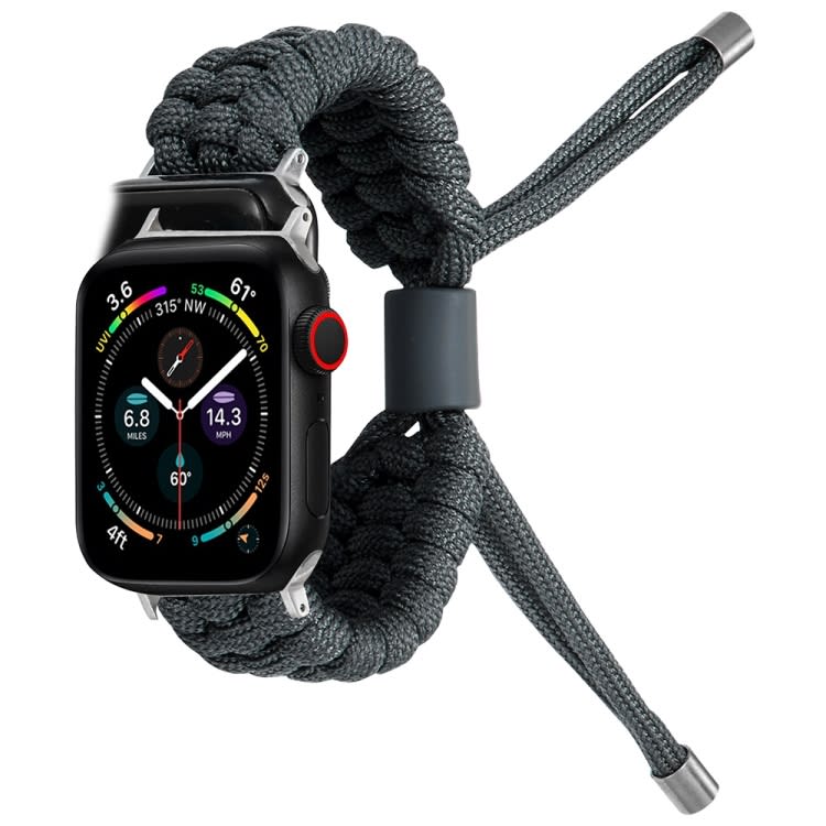Stretch Plain Silicone Bean Watch Band For Apple Watch SE 2023 44mm(Dark Grey)