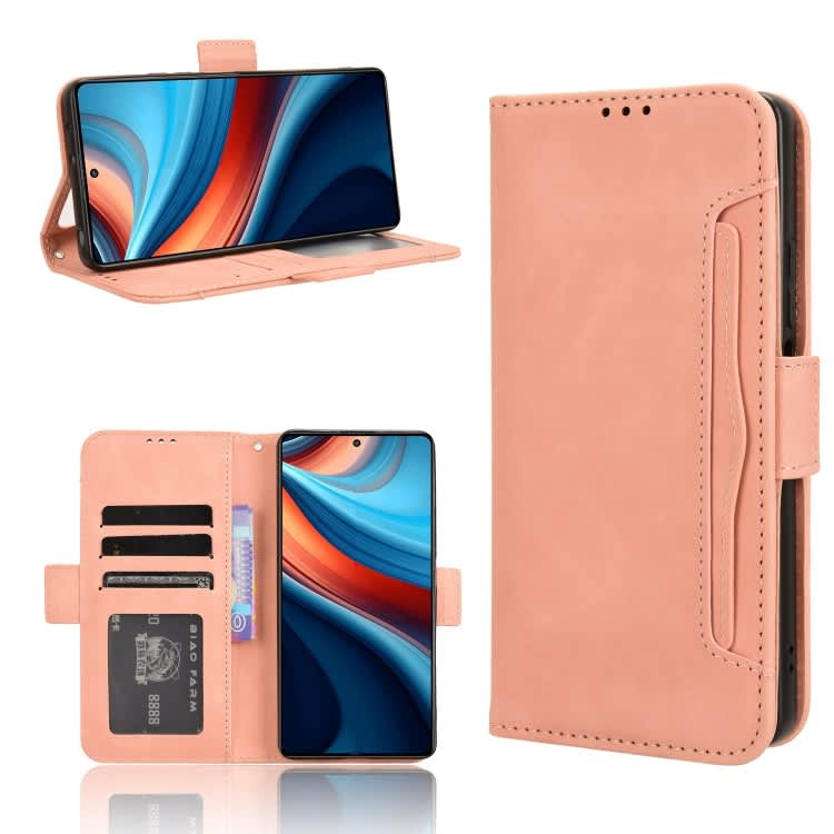 For Xiaomi Redmi Note 13R Pro 5G Skin Feel Calf Texture Card Slots Leather Phone Case(Pink)