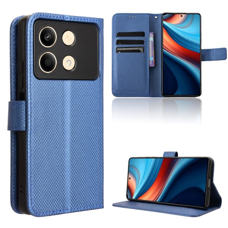 For Xiaomi Redmi Note 13R Pro 5G Diamond Texture Leather Phone Case(Blue)