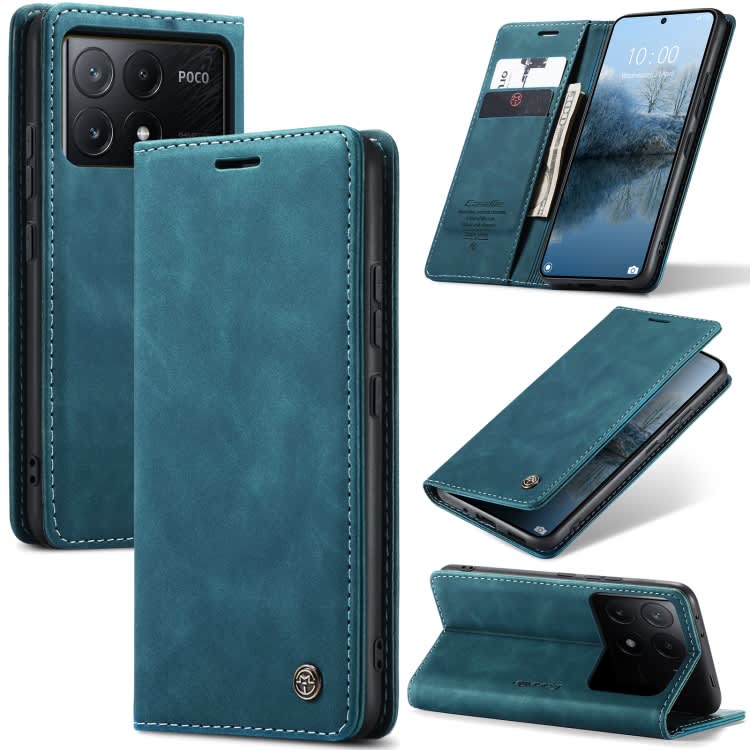For Xiaomi Redmi K70E 5G CaseMe 013 Multifunctional Horizontal Flip Leather Phone Case(Blue)